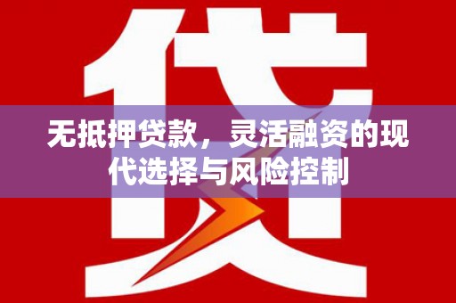 坊子无抵押贷款，灵活融资的现代选择与风险控制
