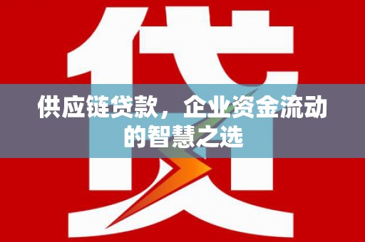 坊子供应链贷款，企业资金流动的智慧之选