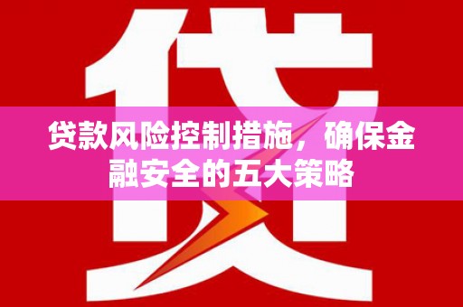 坊子贷款风险控制措施，确保金融安全的五大策略