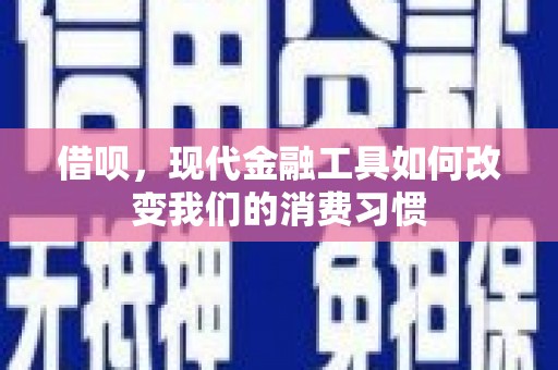 坊子借呗，现代金融工具如何改变我们的消费习惯