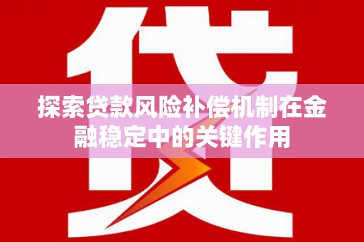 坊子探索贷款风险补偿机制在金融稳定中的关键作用